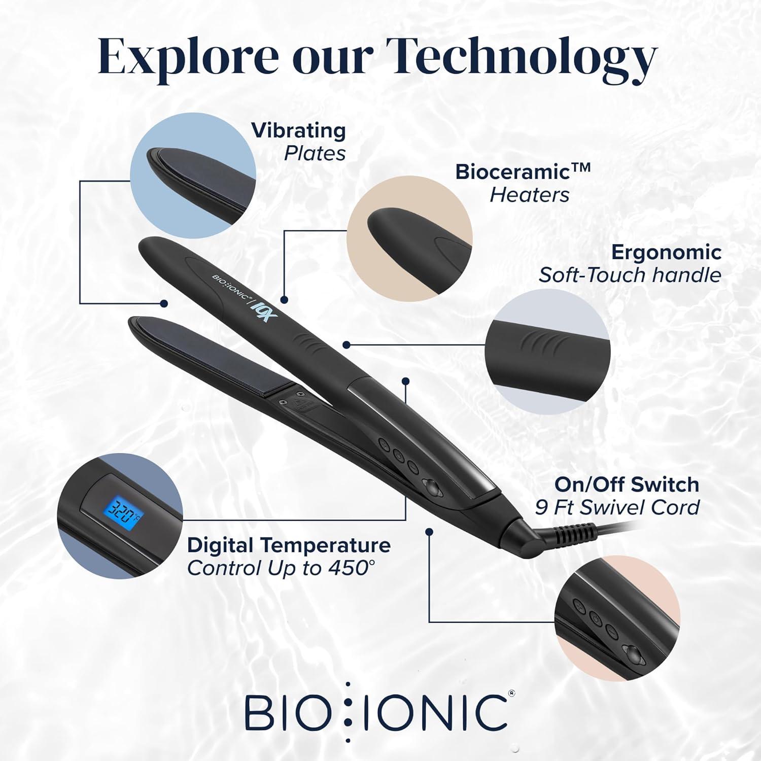 image:imageBio Ionic 10X Styling Iron 1 Hair Straightener with Moisturizing Heat Technology Flat Iron for 10Minute Styling Hair Straightener and Curler Soft Amethyst