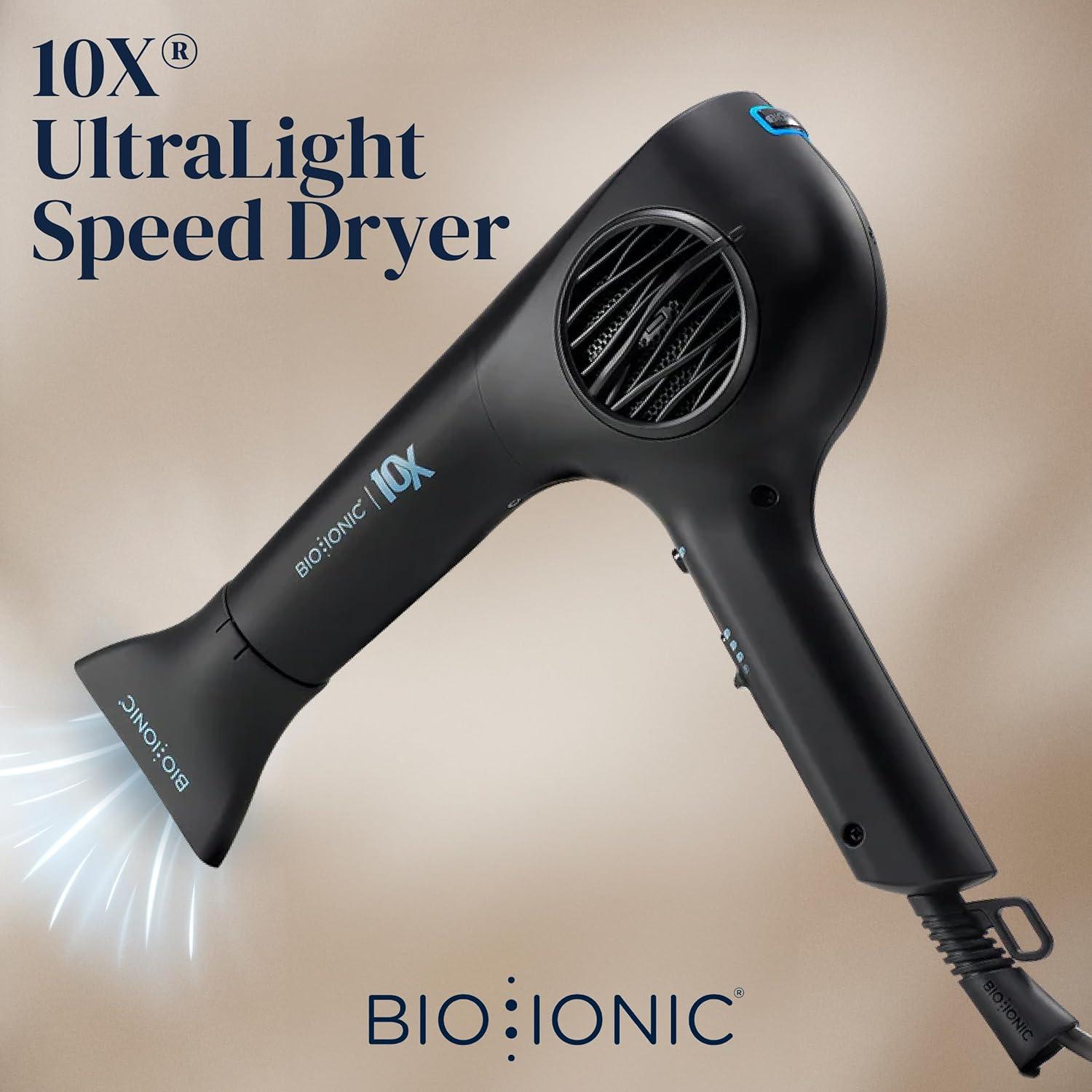 image:imageBio Ionic 10X UltraLight Speed Hair Dryer Blow Dryer with Adjustable Heat amp Speed Professional Hair Styling Tool for Fast FrizzFree Hairstyles 1800W EcoDrive Brushless Motor