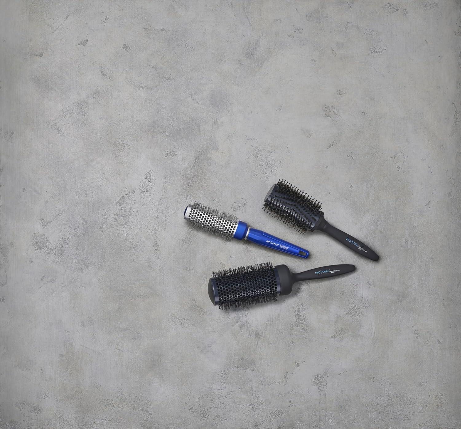 image:imageBio Ionic BlueWave Conditioning SquareRound Brush Create Volume amp Smooth Hair Quickly Crimped Bristles Add Root Tension Styling Brush For Bouncy Blowouts All Hair Types amp Textures1 Inch Small