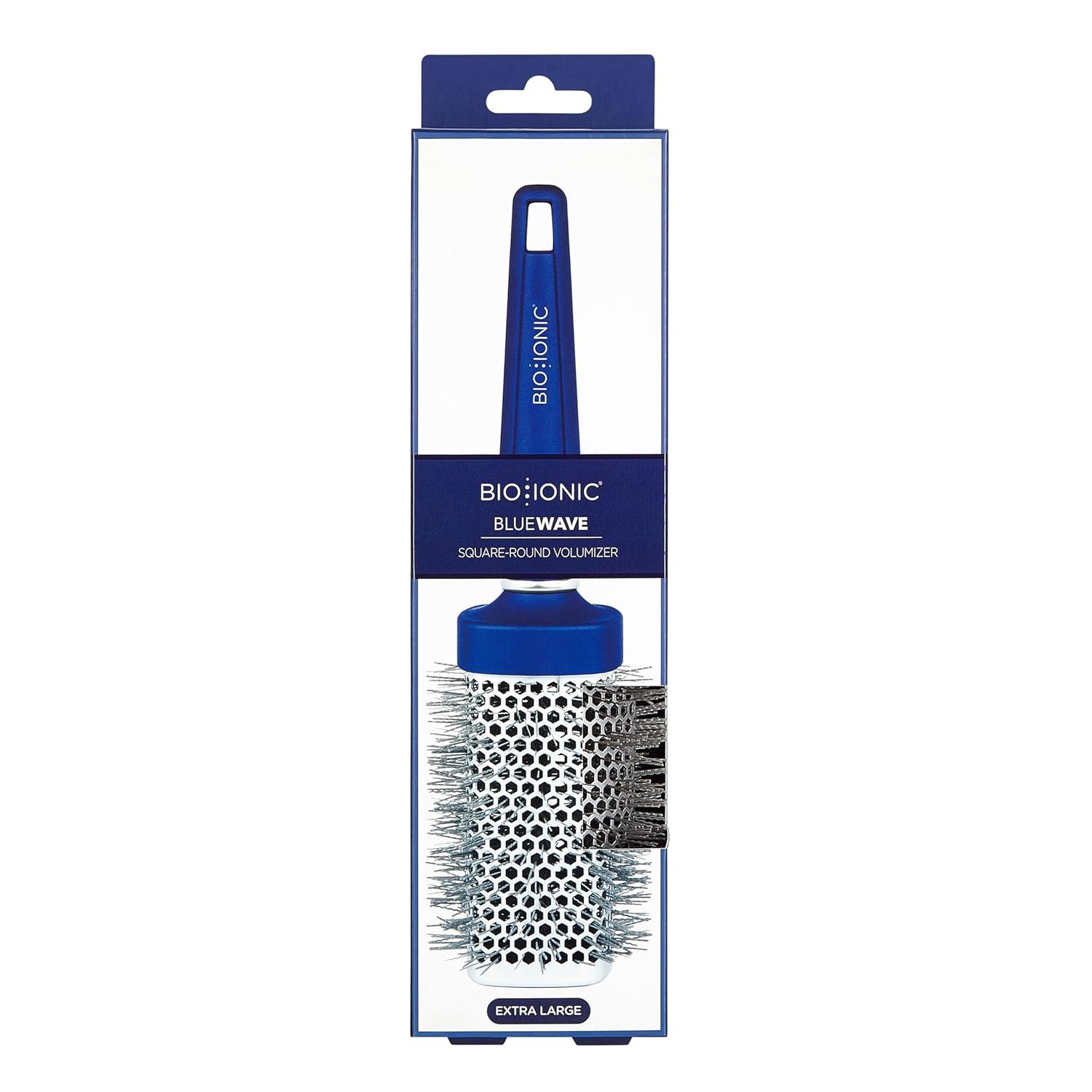 image:imageBio Ionic BlueWave Conditioning SquareRound Brush Create Volume amp Smooth Hair Quickly Crimped Bristles Add Root Tension Styling Brush For Bouncy Blowouts All Hair Types amp Textures2 Inch X Large