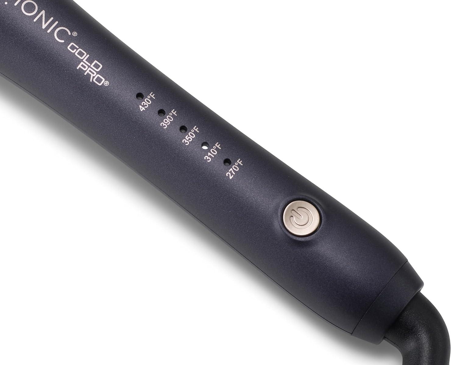 image:imageBio Ionic GoldPro 1 Curling Wand Blue Moisture Heat Technology amp 24K Gold MX Ceramic Long Barrel with Adjustable Heat Versatile Hair Curler for LongLasting Curls