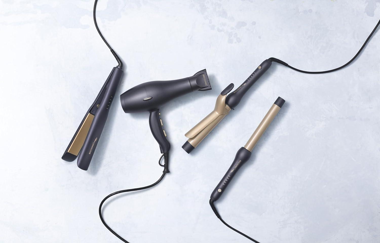 image:imageBio Ionic GoldPro 1 or 125 Curling Iron Blue Moisturizing Heat amp 24K Gold MX New amp Improved 15 Longer Barrel Ceramic Curling Iron Adjustable Heat Versatile Curling Wand for LongLasting Curls1 inch