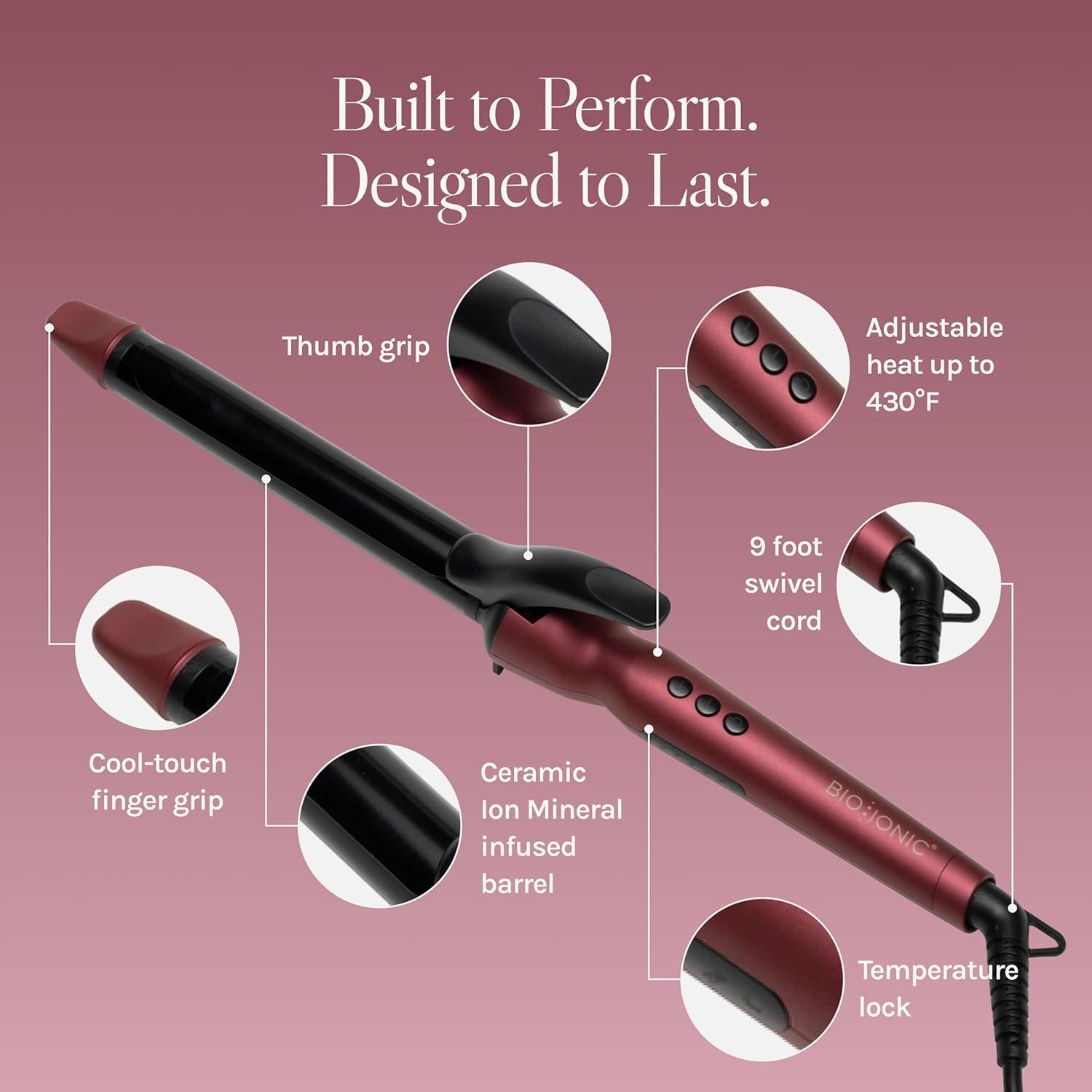 image:imageBio Ionic Long Barrel StylerCurling Iron with Moisture Heat Technology amp NanoIonic MX Verstatile Curling WandVelvet Rouge Limited Edition