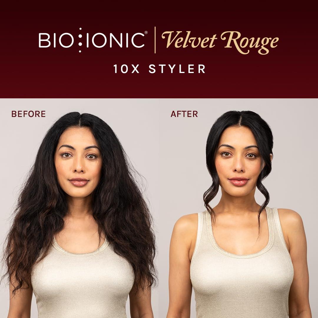 image:imageBio Ionic 10X Styling Iron Hair Straightener with 1 Sonic Vibrating Plates Flat Iron with Ion Generating Mineral Complex Versatile Styler for Wavy amp Straight HairstylesVelvet Rouge Limited Edition