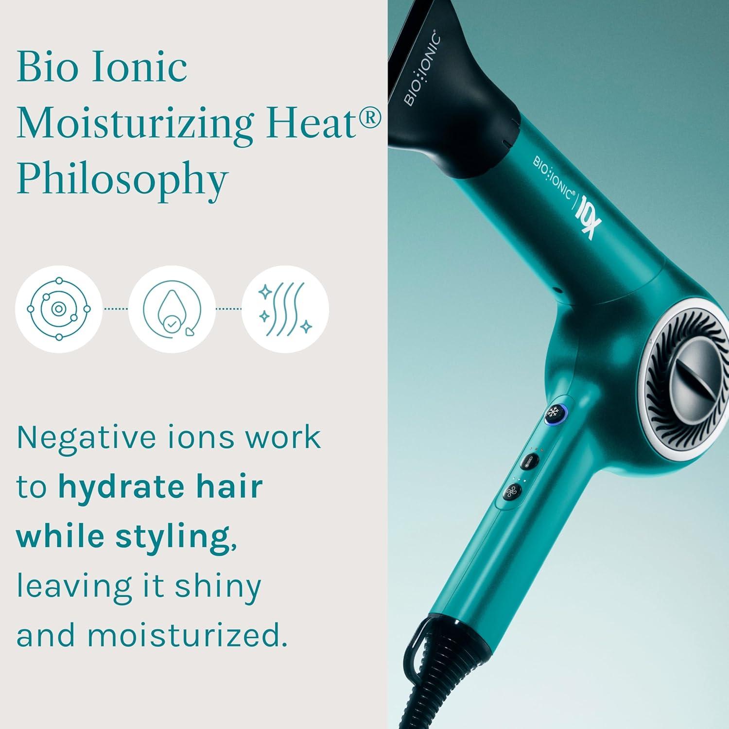image:imageBio Ionic 10X Ultralight Speed Hair Dryer Blow Dryer with Adjustable Heat amp Speed Memory Function Professional Hair Styling Tool for Fast FrizzFree HairstylesTeal Tides Limited Edition