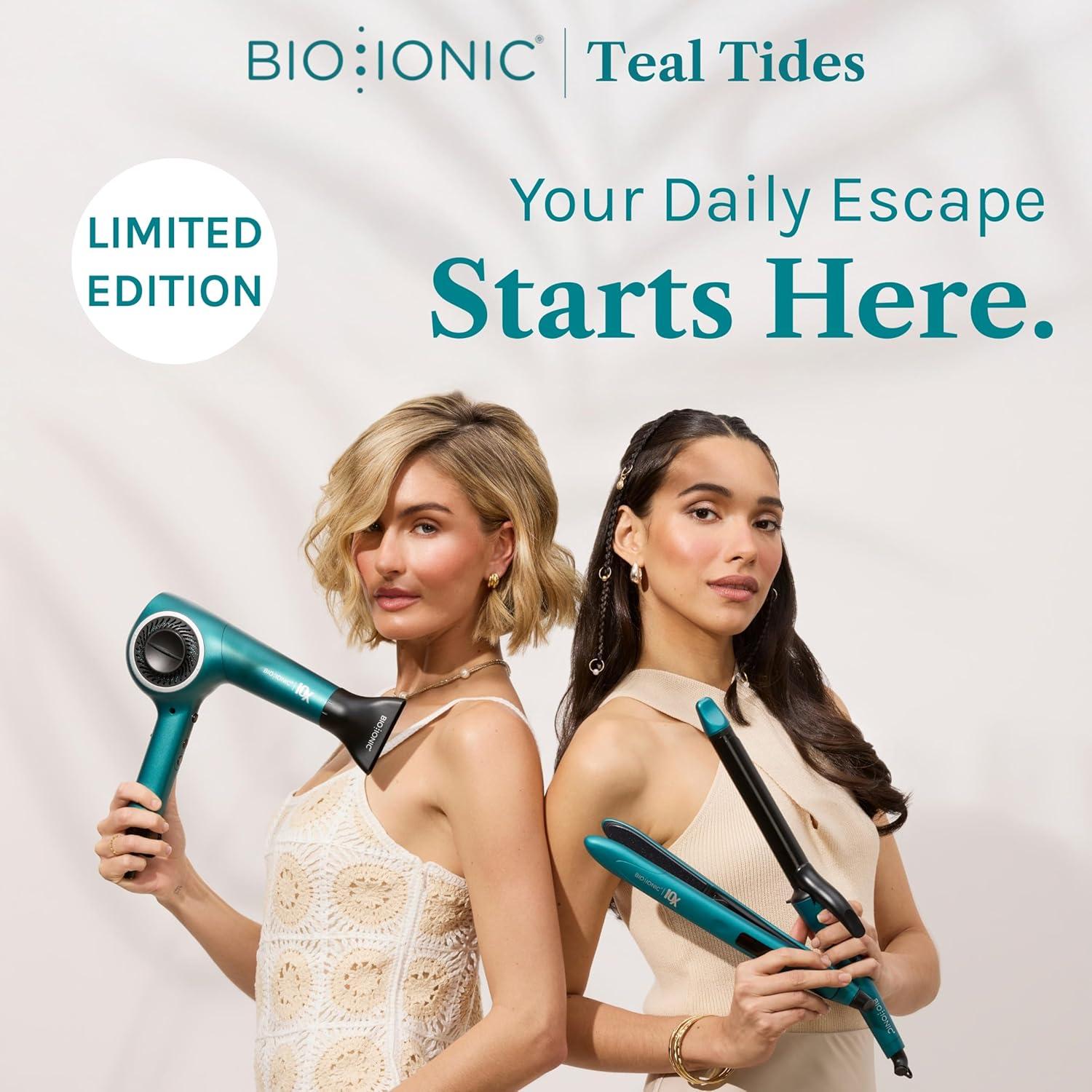 image:imageBio Ionic 10X Ultralight Speed Hair Dryer Blow Dryer with Adjustable Heat amp Speed Memory Function Professional Hair Styling Tool for Fast FrizzFree HairstylesTeal Tides Limited Edition
