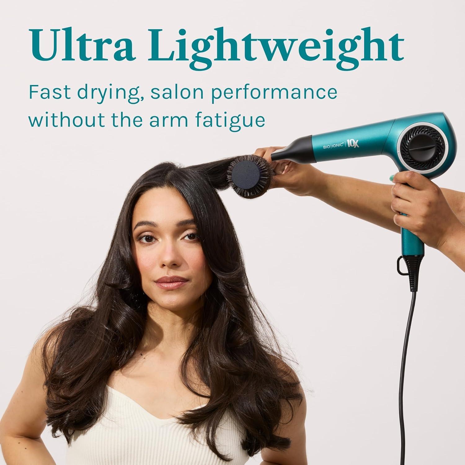 image:imageBio Ionic 10X Ultralight Speed Hair Dryer Blow Dryer with Adjustable Heat amp Speed Memory Function Professional Hair Styling Tool for Fast FrizzFree HairstylesTeal Tides Limited Edition