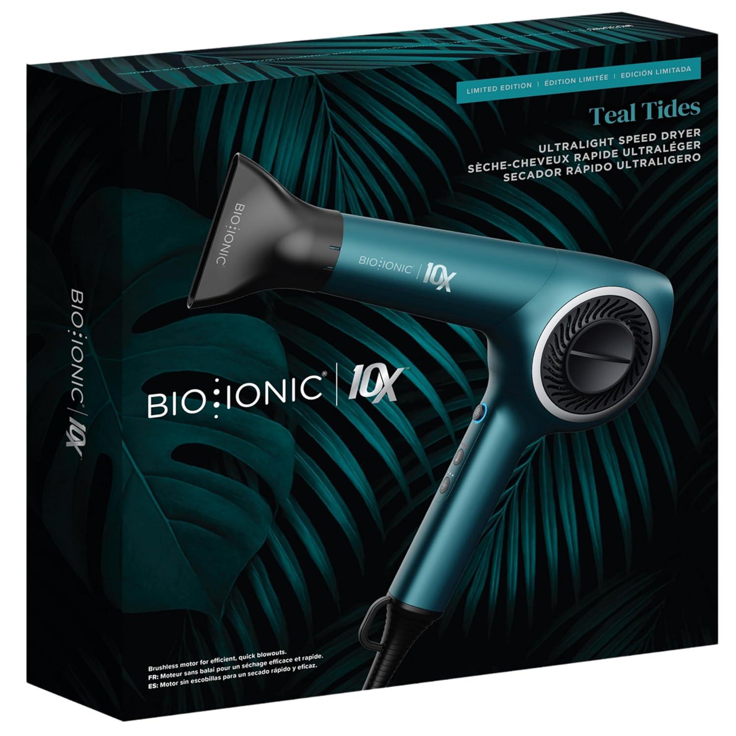 image:imageBio Ionic 10X Ultralight Speed Hair Dryer Blow Dryer with Adjustable Heat amp Speed Memory Function Professional Hair Styling Tool for Fast FrizzFree HairstylesTeal Tides Limited Edition