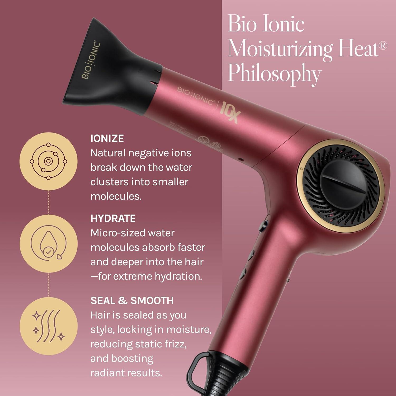 image:imageBio Ionic 10X Ultralight Speed Hair Dryer Blow Dryer with Adjustable Heat amp Speed Memory Function Professional Hair Styling Tool for Fast FrizzFree HairstylesVelvet Rouge Limited Edition