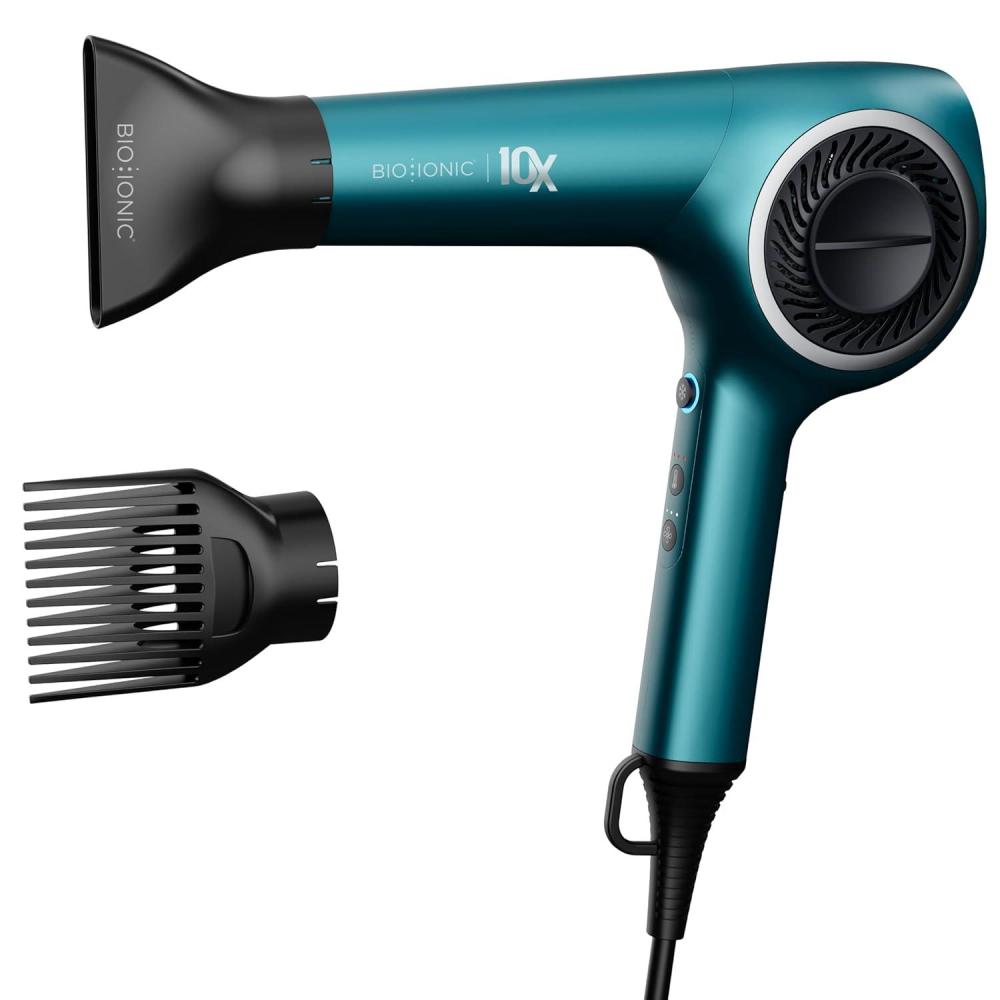 image:imageBio Ionic 10X Ultralight Speed Hair Dryer Blow Dryer with Adjustable Heat amp Speed Memory Function Professional Hair Styling Tool for Fast FrizzFree HairstylesTeal Tides Limited Edition