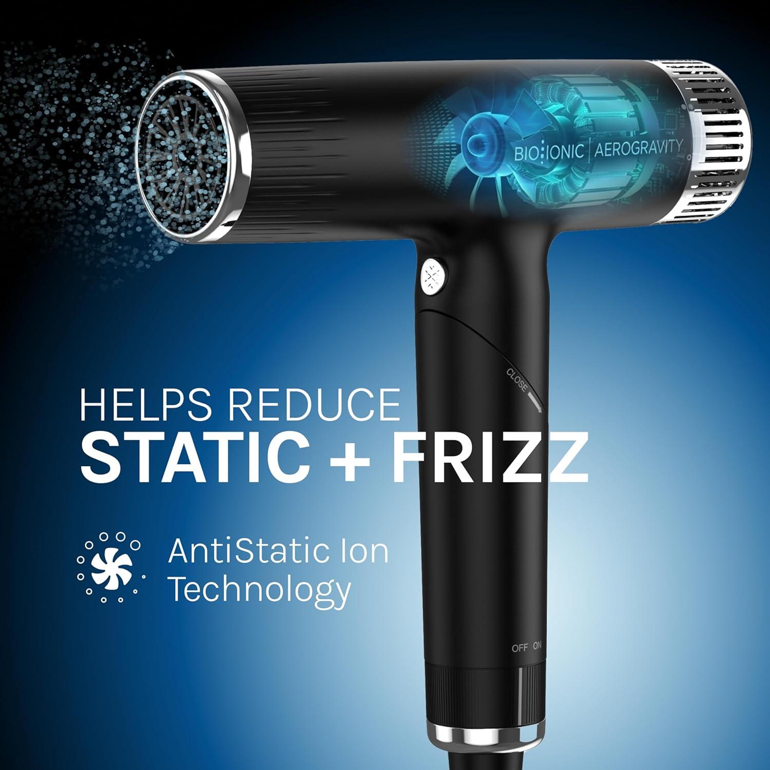 image:imageBio Ionic AeroGravity Featherlight Hair Dryer Foldable Handle Reduces Frizz amp Static Compact UltraLightweight Blow Dryer Dual Voltage Includes Diffuser amp Concentrator Nozzle Travel Essentials